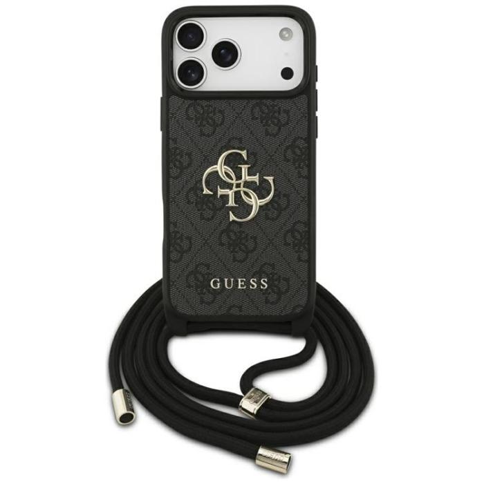 Guess - Guess iPhone 17 Pro Max Mobilskal 4G Big Logo Cord Crossbody - Svart