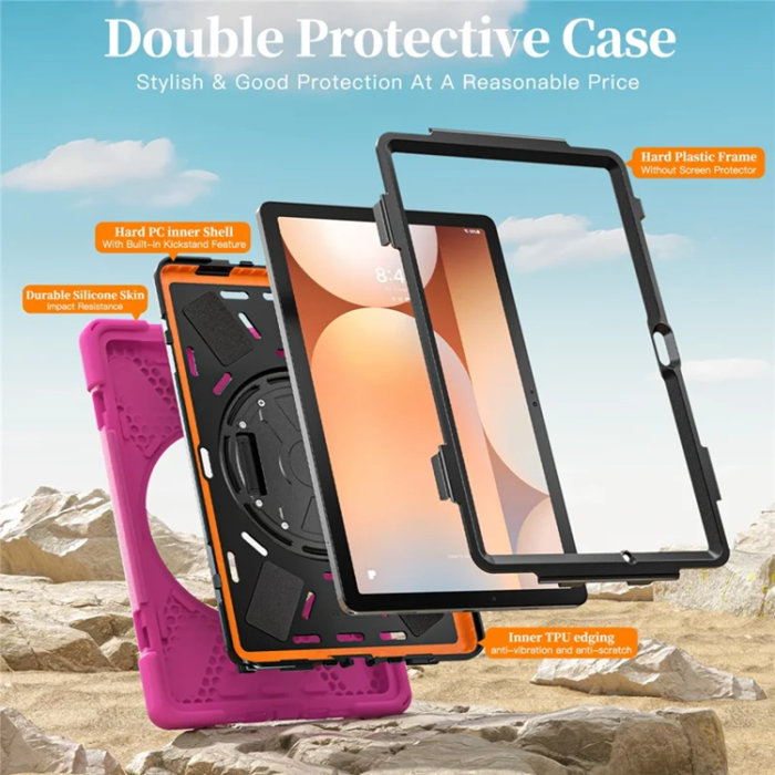 A-One Brand - Galaxy Tab A11 Plus Mobilskal Kickstand Silikon Axelrem