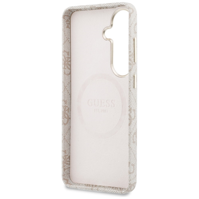 Guess - Guess Mobilskal För Galaxy S26 MagSafe 4G Rhinestone Round Logo - Rosa