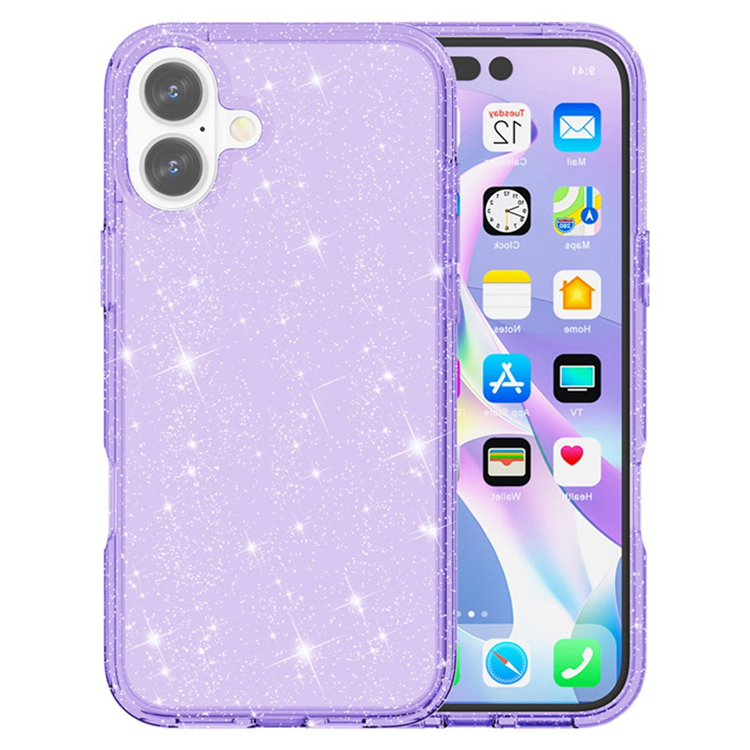 AMORUS iPhone 17 Mobilskal Shockproof - Glitter Lila | 2353 | AlltMobil
