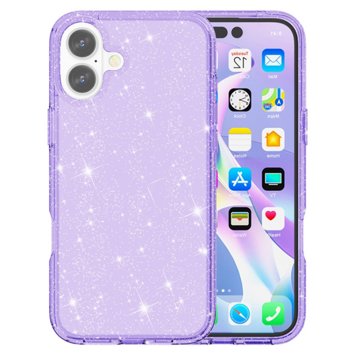 AMORUS - AMORUS iPhone 17 Mobilskal Shockproof - Glitter Lila