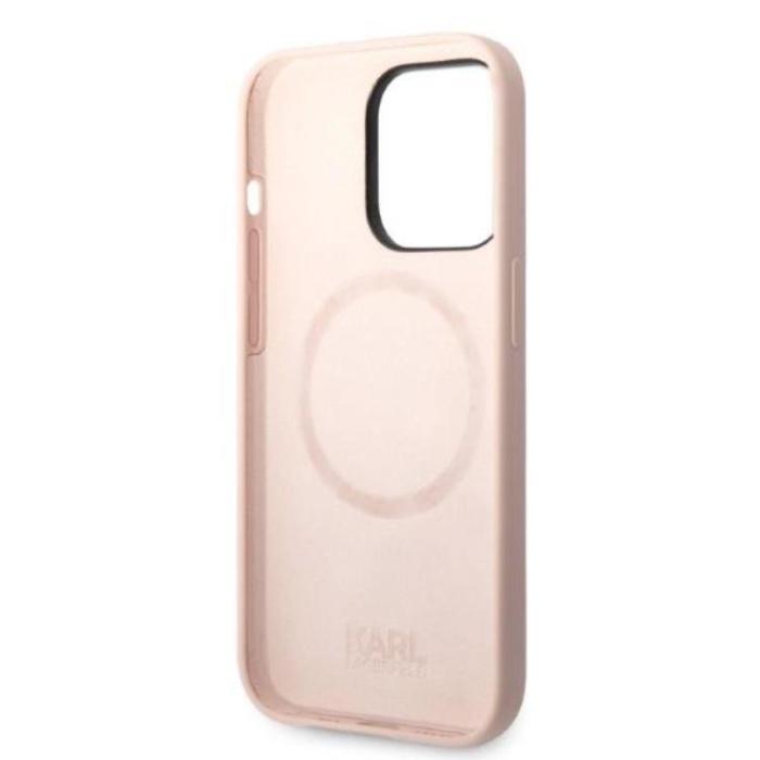 KARL LAGERFELD - Karl Lagerfeld iPhone 14 Pro Skal Magsafe Silicone Ikonik - Rosa