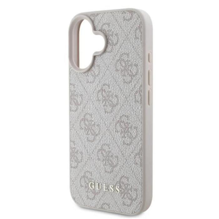 Guess - Guess iPhone 16 Plus Mobilskal 4G Metal Gold Logo - Rosa