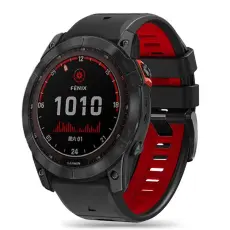 Tech-Protect - Tech-Protect Garmin Fenix 5X/6X/7X Armabnd - Svart/R&ouml;d