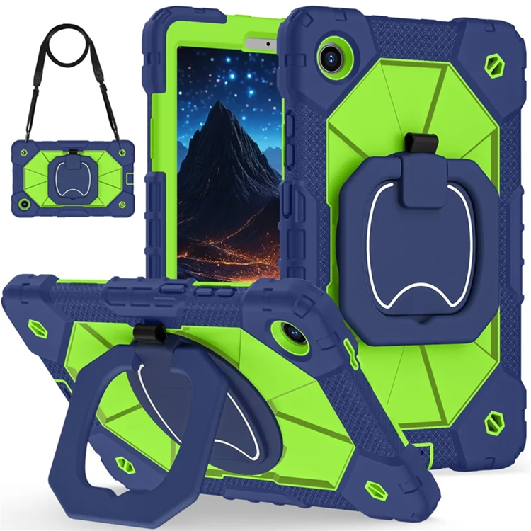 Lenovo Tab K9 Mobilskal Silikon Kickstand (Marinblå/Gulgrön) | 2353 | AlltMobil