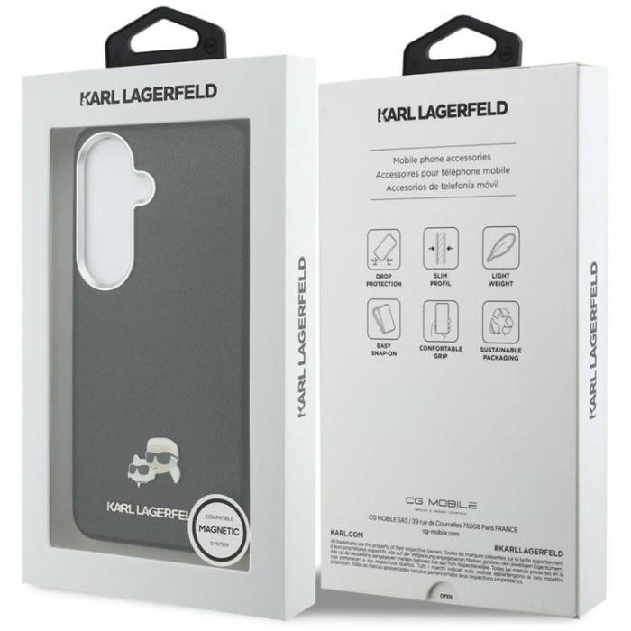 KARL LAGERFELD - Karl Lagerfeld Mobilskal För Galaxy S26 Plus MagSafe Saffiano Metal Logo - Svart