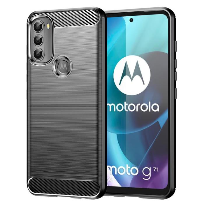 UTGATT1 - Carbon Motorola Moto G71 5G Skal Flexible - Svart