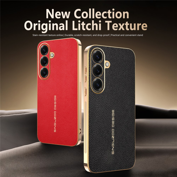 A-One Brand - Galaxy S26 Mobilskal Litchi Texture Anti Scratch