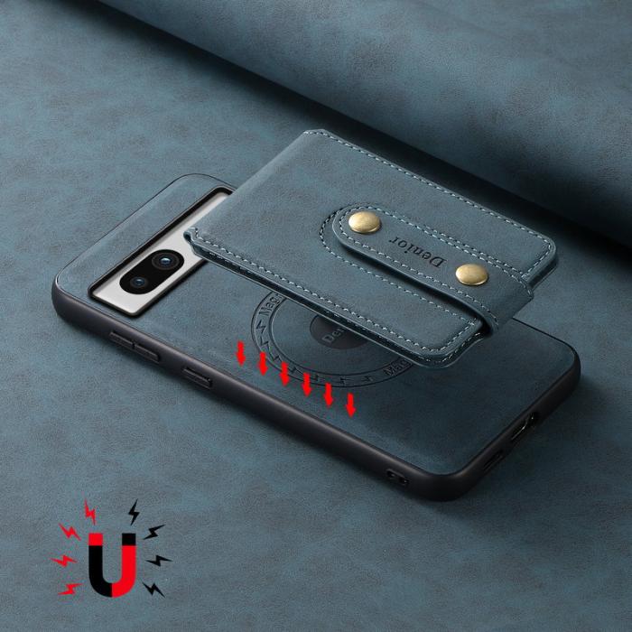 DENIOR - DENIOR D14 Google Pixel 7a Magnetfodral 2 i 1 PU+PC+TPU Blå