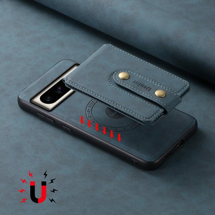 DENIOR - DENIOR D14 Google Pixel 8 Pro Magnetfodral Kortväska PC+TPU Blå