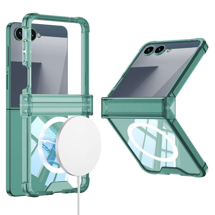 GKK Galaxy Z Flip 7 Mobilskal MagSafe Airbag Hinge Shockproof - Grön | 2353 | AlltMobil