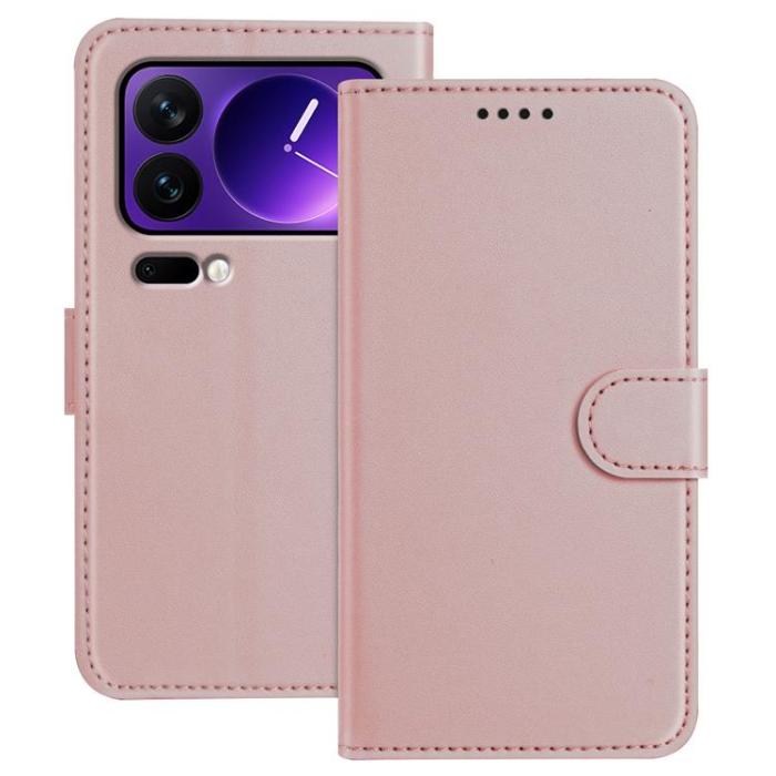 A-One Brand - Xiaomi 17 Pro Max Plånboksfodral Solid Color Anti Drop - Roséguld