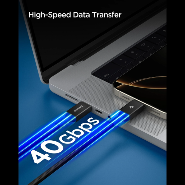 Spigen - Spigen USB-C till USB-C 240W Kabel 150cm EB24015CC