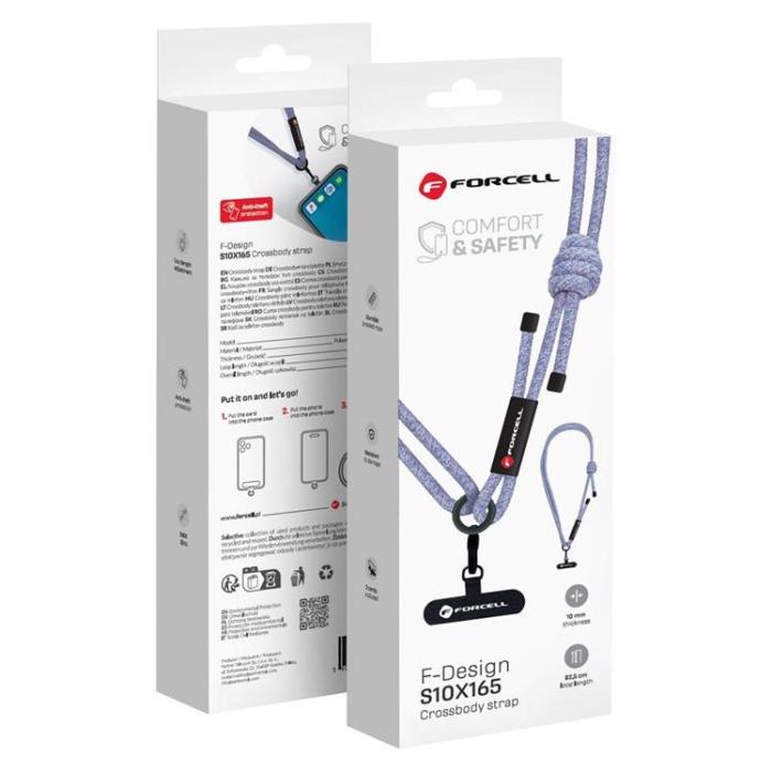 Forcell - Forcell Crossbody Mobilrem Lanyard med Justerbar Längd - Grå