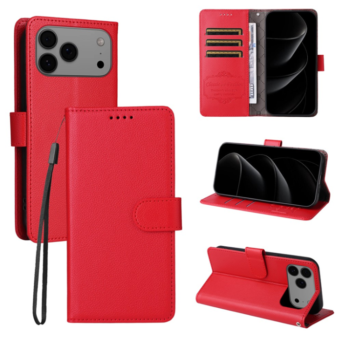 A-One Brand - iPhone 17 Pro Max Plånboksfodral RFID Blocking med Handledsrem
