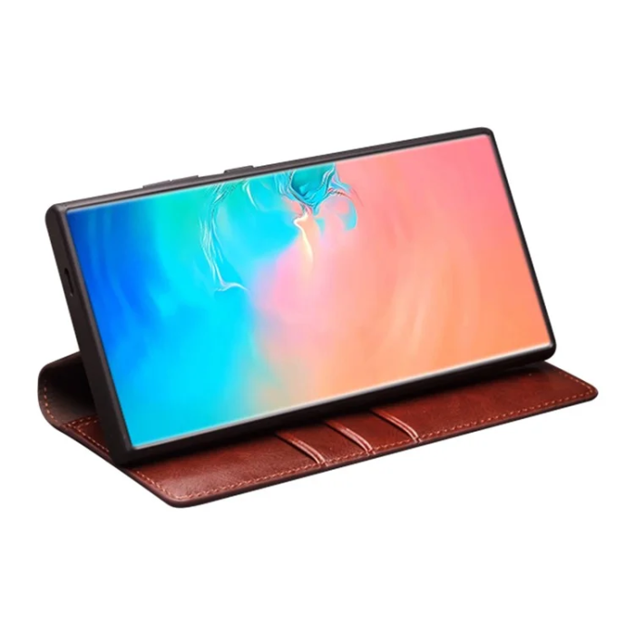 QIALINO - QIALINO Galaxy S25 Plus Plånboksfodral Äkta Läder Flip
