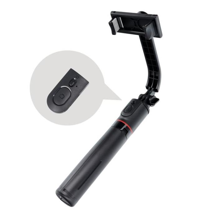 OEM - Combo Selfiestick med Tripod och fjärrkontroll Bluetooth SSTR-13 - Svart
