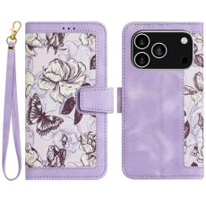 A-One Brand - iPhone 17 Pro Pl&aring;nboksfodral Floral Konstl&auml;der - Lila