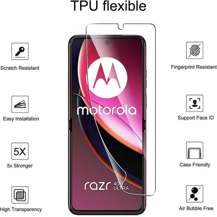 A-One Brand - Motorola Razr 40 Ultra Skärmskydd Plastfilm (Front + Back)