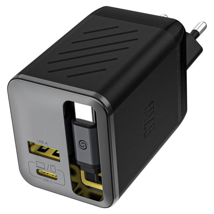 Dudao - Dudao Snabbladdare 67W USB-C GaN med Inbyggd Utdragbar A67EU - Svart