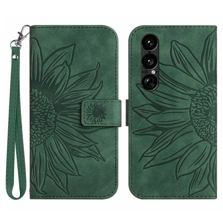 Sony Xperia 1 VII Plånboksfodral Med Handledsrem - Mörkgrön | 2353 | AlltMobil