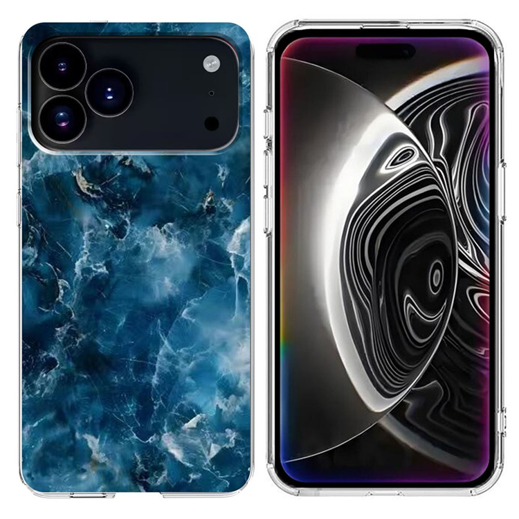 iPhone 17 Pro Max Mobilskal Marble Pattern Printing Soft - Grå | 2353 | AlltMobil