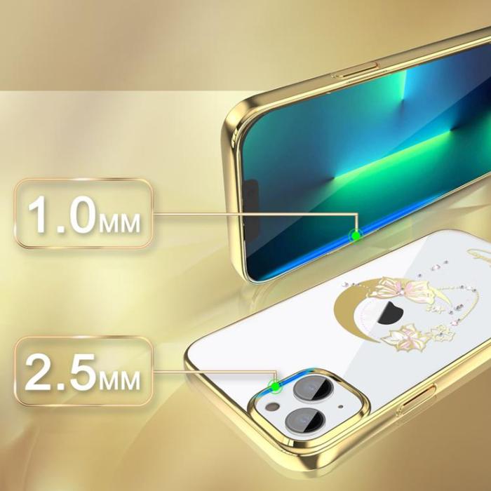 Kingxbar - Kingxbar Butterfly Moon Series Skal iPhone 13 Pro - Guld