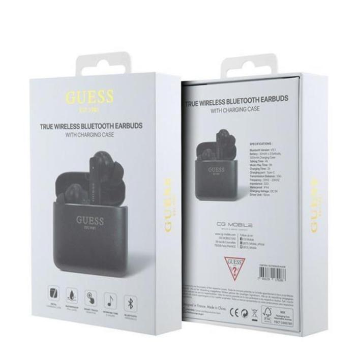 Guess - Guess TWS Bluetooth In-Ear Hörlurar + Dock Printed Logo Svart