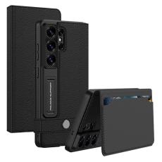 GKK - GKK Mobilfodral f&ouml;r Samsung Galaxy S26 Ultra Konstl&auml;der Kickstand - Svart