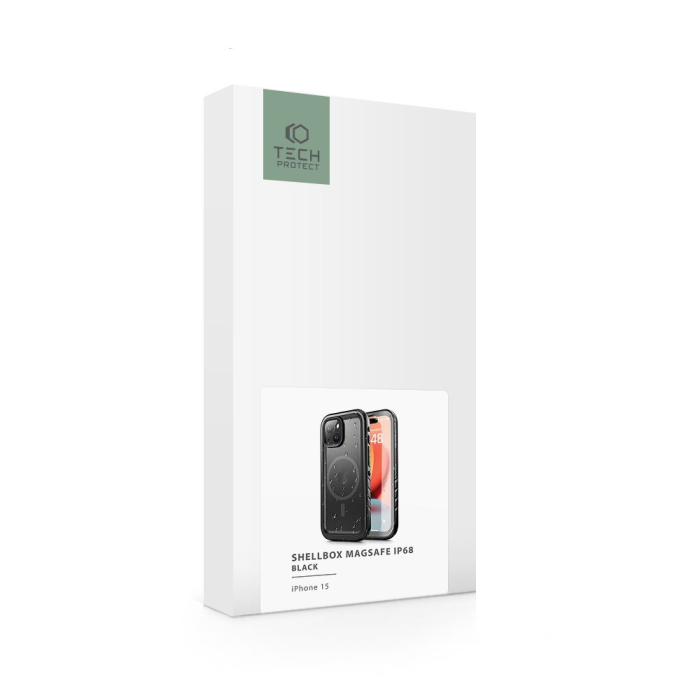 Tech-Protect - Tech-Protect iPhone 15 Mobilskal Magsafe Shellbox IP68 - Svart