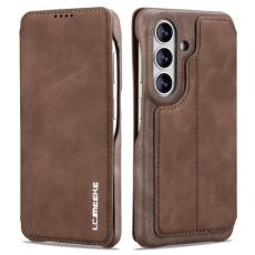 LC.imeeke - LC.IMEEKE Mobilfodral f&ouml;r Samsung Galaxy S26 Konstl&auml;der med kortfack - Kaffe