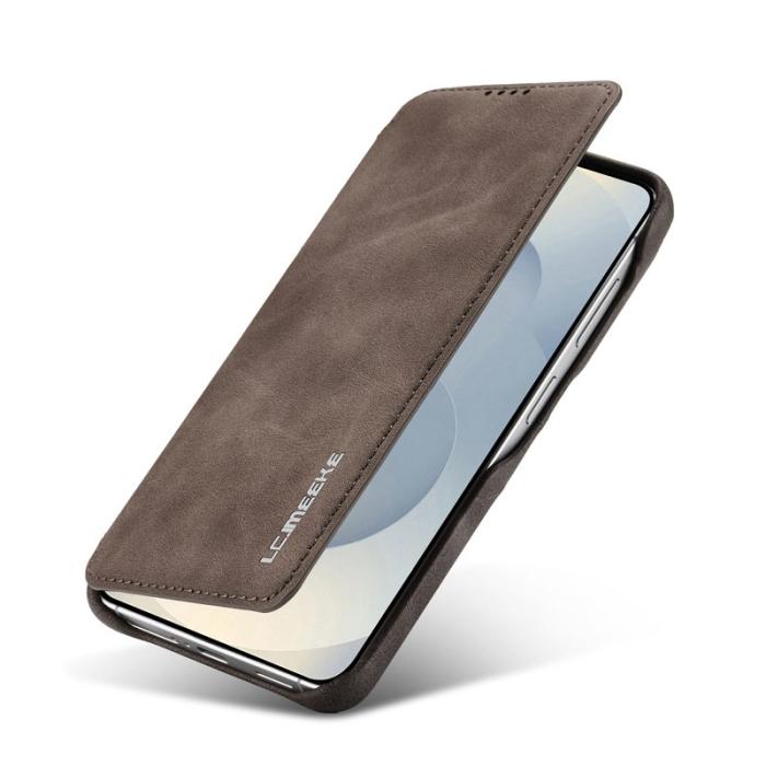LC.imeeke - LC.IMEEKE Mobilfodral för Samsung Galaxy S26 Konstläder med kortfack - Kaffe