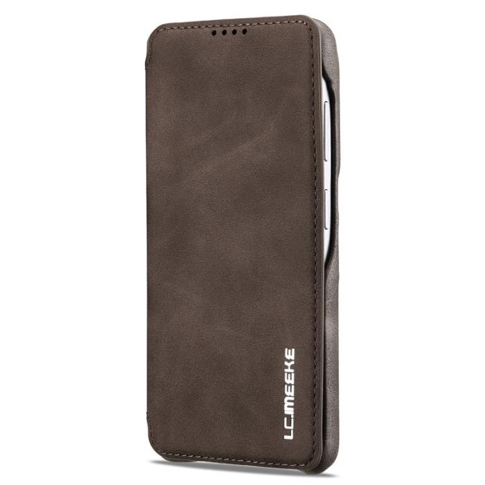 LC.imeeke - LC.IMEEKE Mobilfodral för Samsung Galaxy S26 Konstläder med kortfack - Kaffe