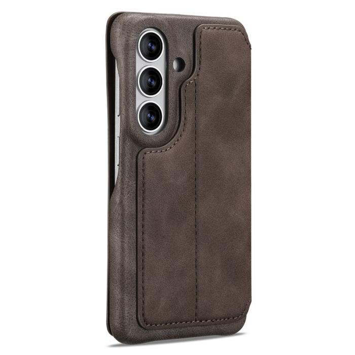 LC.imeeke - LC.IMEEKE Mobilfodral för Samsung Galaxy S26 Konstläder med kortfack - Kaffe