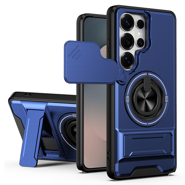 Galaxy S26 Ultra Mobilskal MagSafe med Camera Lens Slider Ringhållare - Blå (Blå) | 2353 | AlltMobil