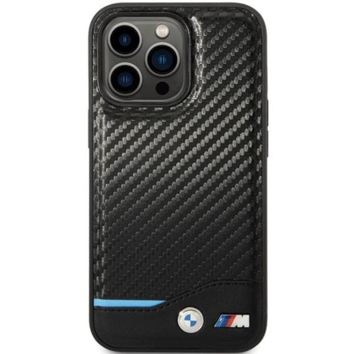 BMW - BMW iPhone 13 Pro Max Mobilskal Läder Carbon - Svart