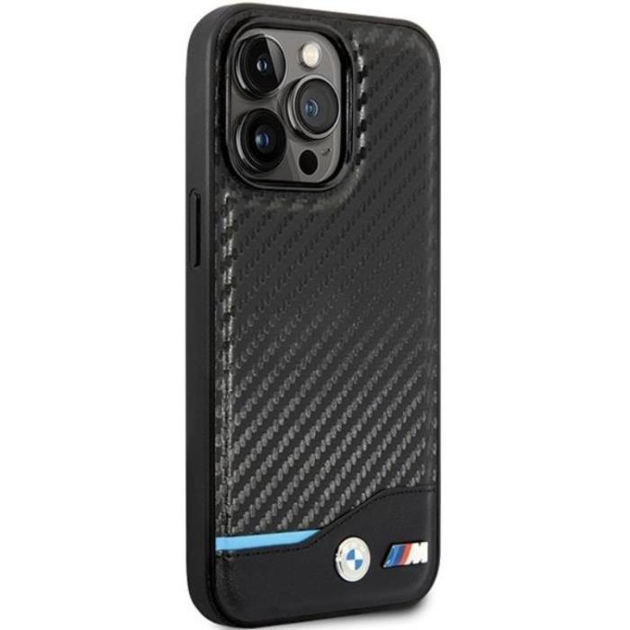 BMW - BMW iPhone 13 Pro Max Mobilskal Läder Carbon - Svart