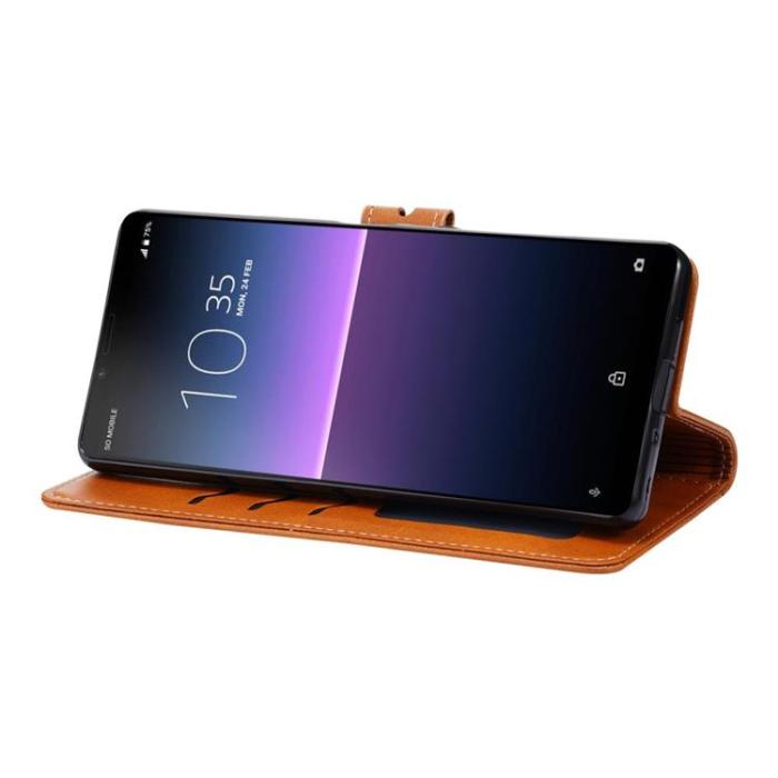 OEM - Sony Xperia 1 IV Plånboksfodral Happy Cat - Gul