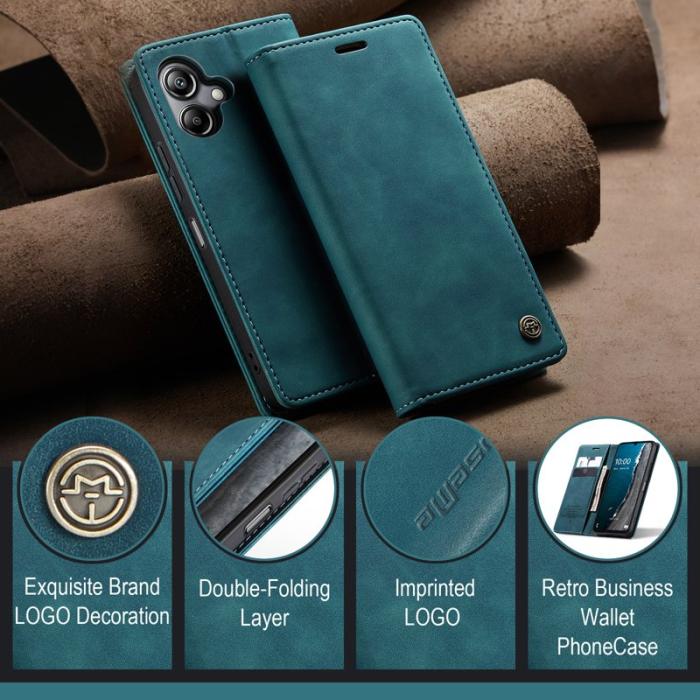 Caseme - CASEME 013 Series Konstläder Plånboksfodral för Samsung Galaxy A06 4G - Blå