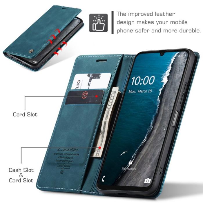 Caseme - CASEME 013 Series Konstläder Plånboksfodral för Samsung Galaxy A06 4G - Blå