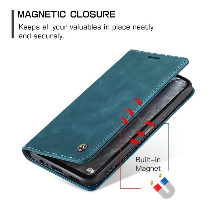 Caseme - CASEME 013 Series Konstläder Plånboksfodral för Samsung Galaxy A06 4G - Blå