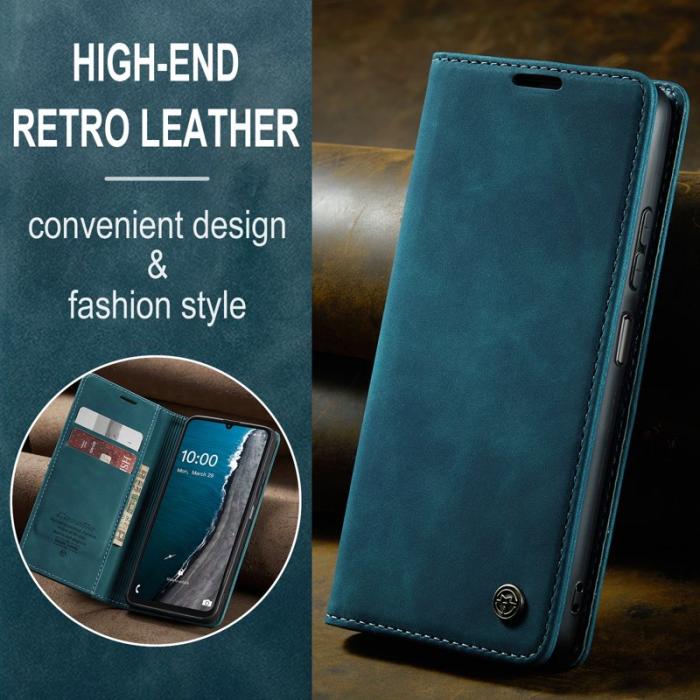 Caseme - CASEME 013 Series Konstläder Plånboksfodral för Samsung Galaxy A06 4G - Blå