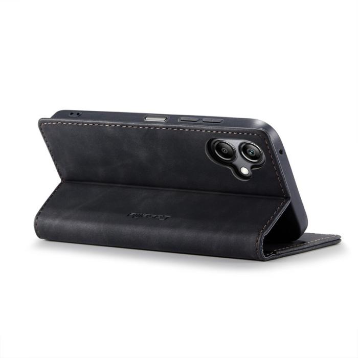 Caseme - CASEME 013 Series Konstläder Plånboksfodral för Samsung Galaxy A06 4G - Svart