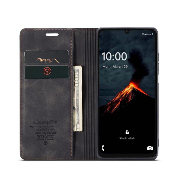 Caseme - CASEME 013 Series Konstläder Plånboksfodral för Samsung Galaxy A06 4G - Svart