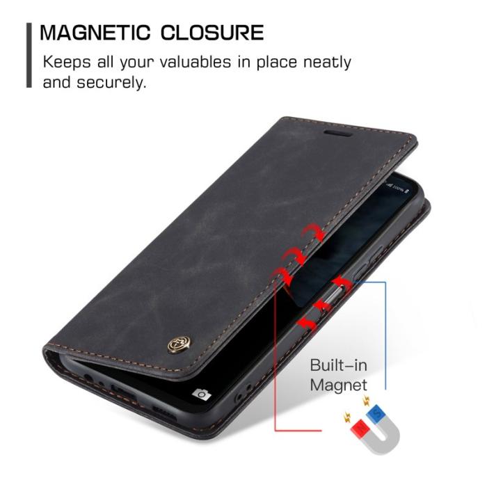 Caseme - CASEME 013 Series Konstläder Plånboksfodral för Samsung Galaxy A06 4G - Svart