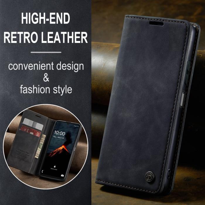 Caseme - CASEME 013 Series Konstläder Plånboksfodral för Samsung Galaxy A06 4G - Svart