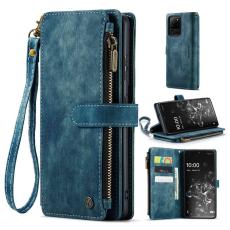 Caseme - CASEME Konstl&auml;der Pl&aring;nboksfodral f&ouml;r Samsung Galaxy S20 Ultra - Bl&aring;