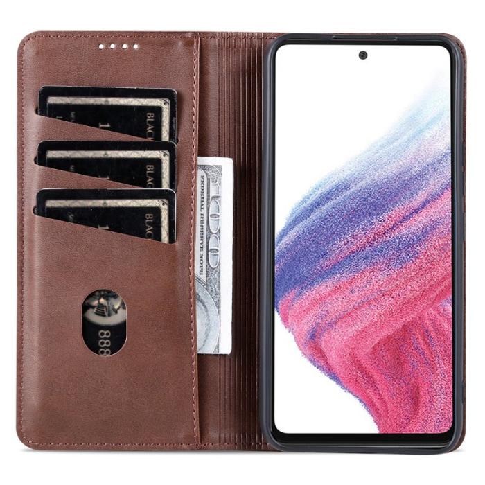 AZNS - AZNS Samsung Galaxy S23 FE Plånboksfodral Flip Konstläder - Brun