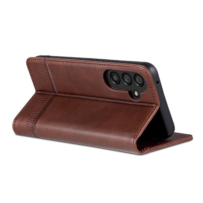 AZNS - AZNS Samsung Galaxy S23 FE Plånboksfodral Flip Konstläder - Brun