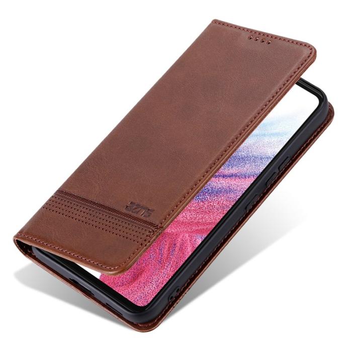 AZNS - AZNS Samsung Galaxy S23 FE Plånboksfodral Flip Konstläder - Brun